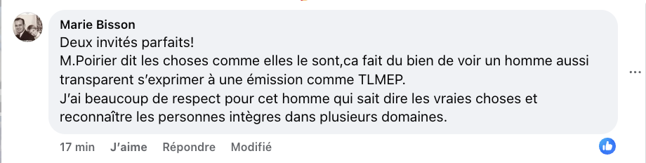 Les internautes réagissent en grand nombre au passage de Claude Poirier à Tout le monde en parle