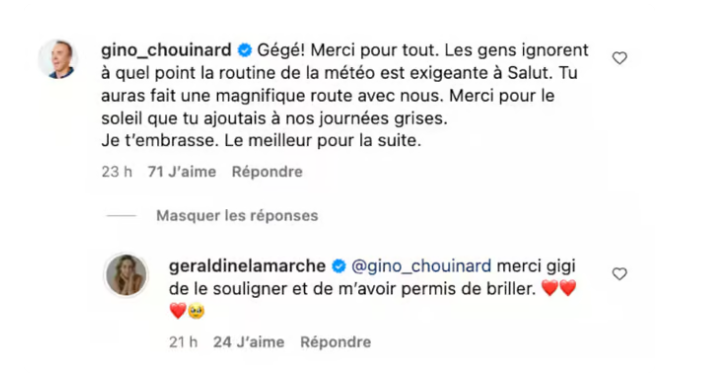 Gino Chouinard entretient une très belle amitié avec un ancien collègue de Salut Bonjour