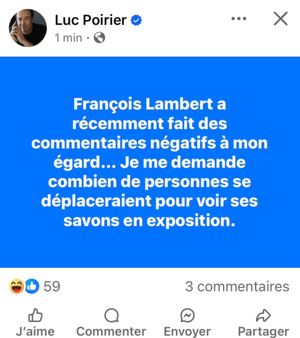 La chicane est pognée entre Luc Poirier et François Lambert et Hélène Boudreau s'en mêle