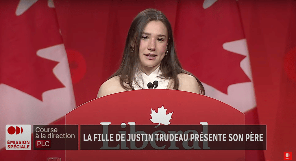 Un commentaire revient souvent après le discours de la fille de Justin Trudeau