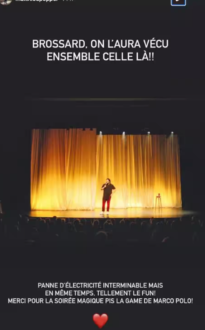 Un incident chamboule le spectacle de Matthieu Pepper, mais ce dernier a réagi de la meilleure façon