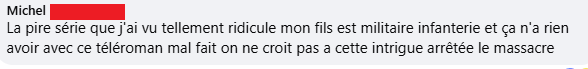 Un téléspectateur est furieux suite au dernier épisode avant la pause des fêtes de Les Armes 