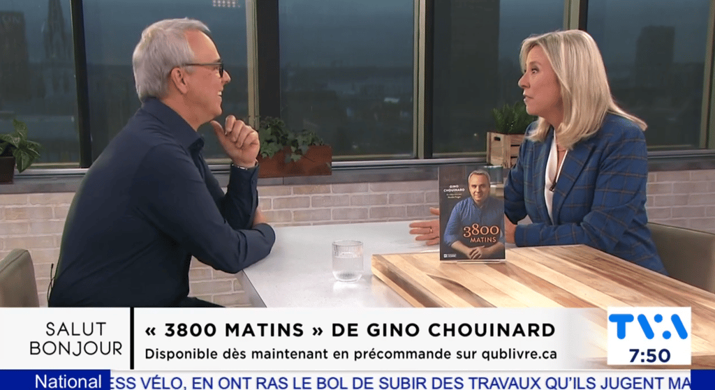 Gino Chouinard fait son retour sur le plateau de Salut Bonjour pour annoncer son nouveau projet