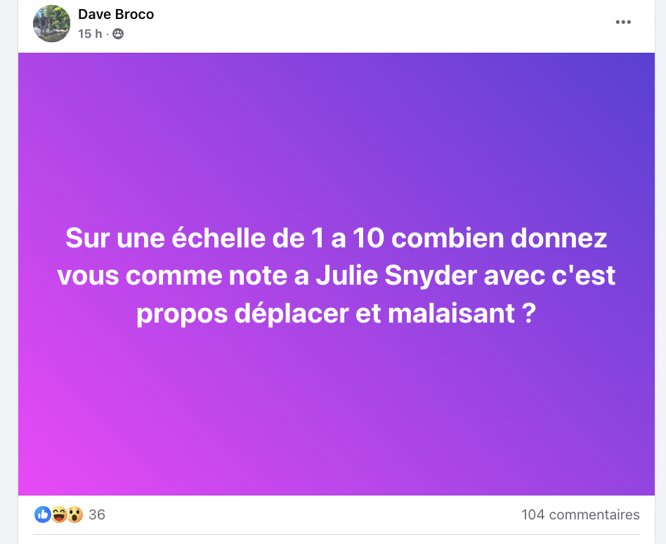 Les propos de Julie Snyder à la finale d'Occupation Double ne passent pas auprès des fans, malaise sur le Web