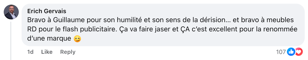 Une publicité de Meubles RD sera diffusée pendant le Bye Bye 2024