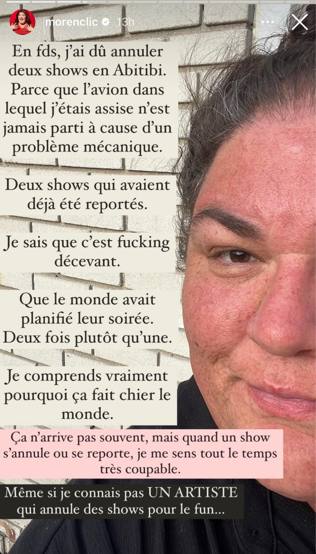 Christine Morency dénonce une situation inacceptable qui la concerne