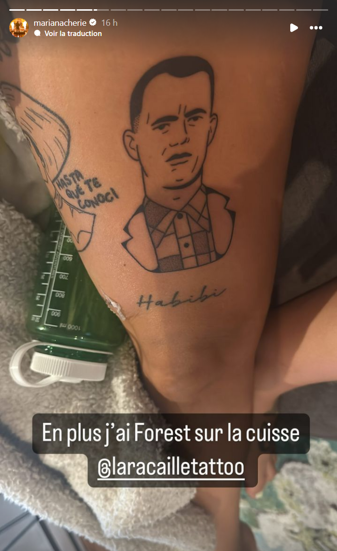 Mariana Mazza s'est fait tatouer un acteur connu sur la cuisse