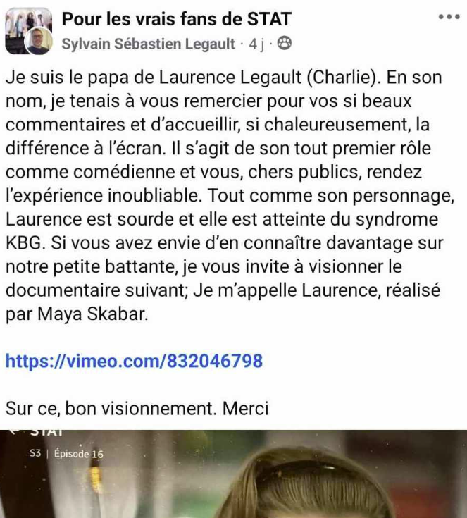 Les parents de la petite Charlie de STAT livrent un important message concernant leur fille