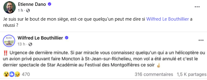 Wilfred LeBouthillier a vécu une frousse dans les dernières heures