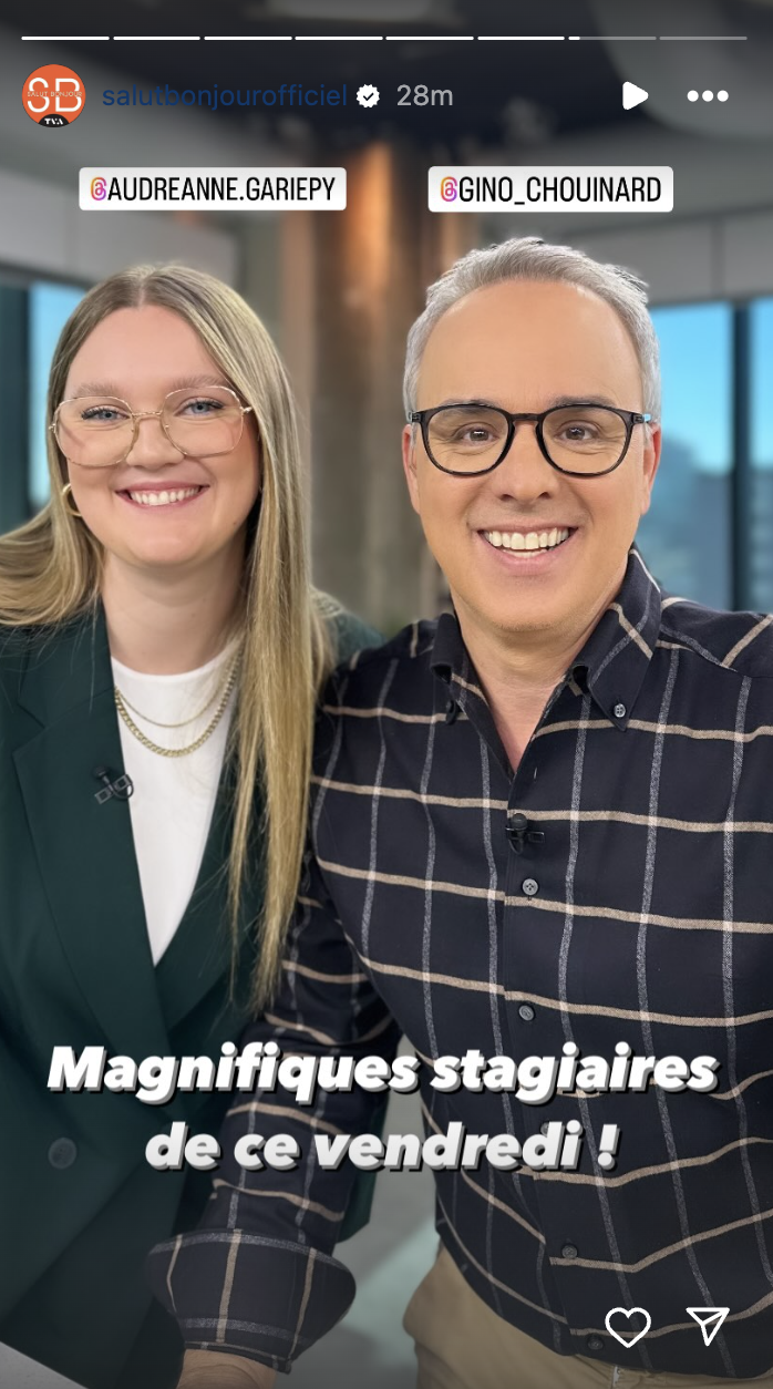 Gino Chouinard prend une adorable photo avec une invitée spéciale sur le plateau de Salut Bonjour 