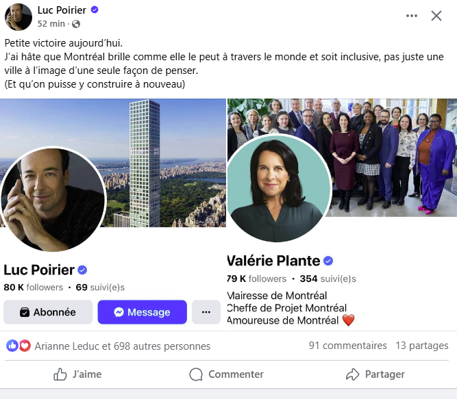 Luc Poirier s'en prend à Valérie Plante suite à la controverse des terrasses fermées