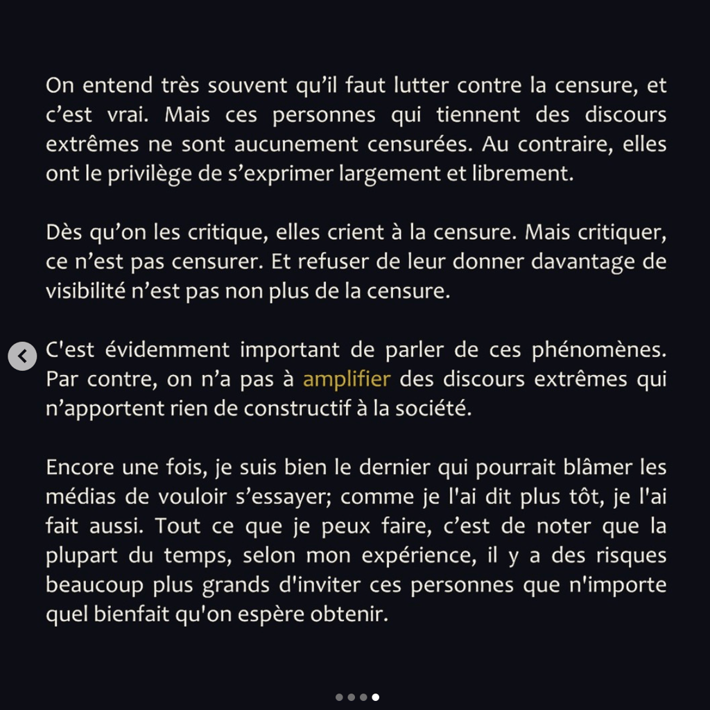 Le Pharmachien nous a sans doute offert la meilleure réaction à la controverse de Tout le monde en parle