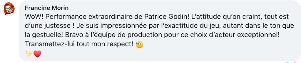 Un commentaire sur Patrice Godin revient très souvent après l'épisode de ce jeudi d'Indéfendable