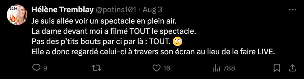 Alex Perron pète sa coche contre les personnes qui sont sur leur téléphone au cinéma