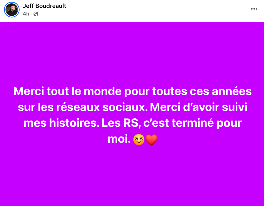 Jeff Boudreault surprend tout le monde avec une annonce au lendemain des élections