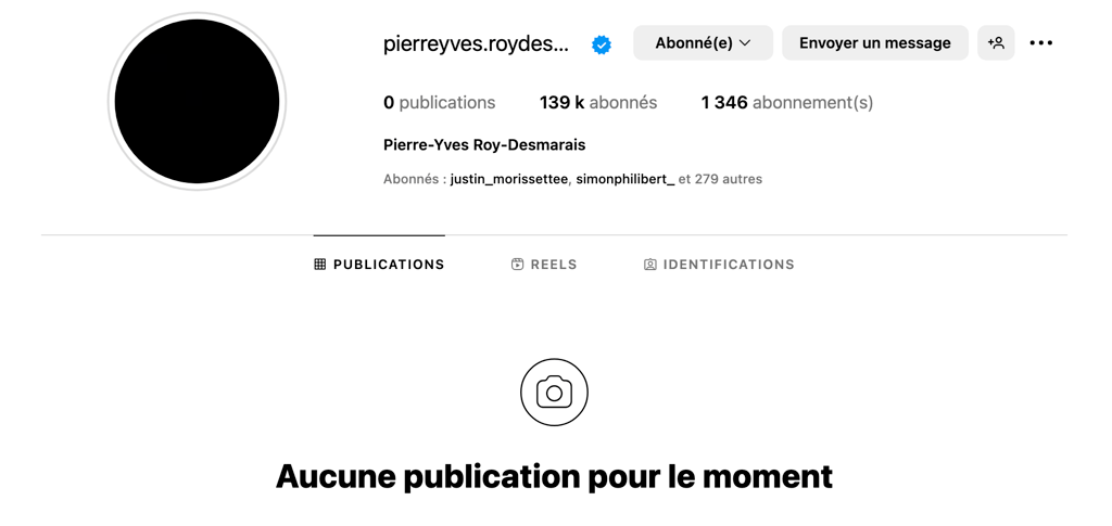Pierre-Yves Roy-Desmarais annonce qu'il quitte les réseaux sociaux 