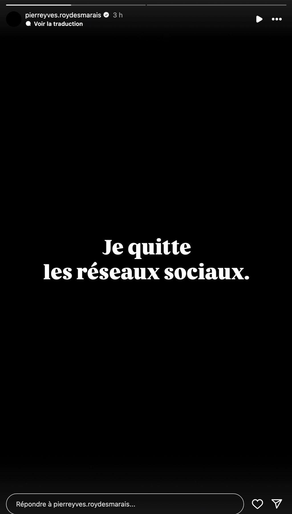 Pierre-Yves Roy-Desmarais annonce qu'il quitte les réseaux sociaux 