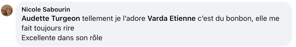 Varda Étienne reçoit une énorme vague d'amour après sa performance dans Indéfendable. 