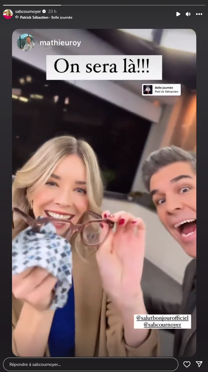 Sabrina Cournoyer et Mathieu Roy de Salut Bonjour ont un message pour vous