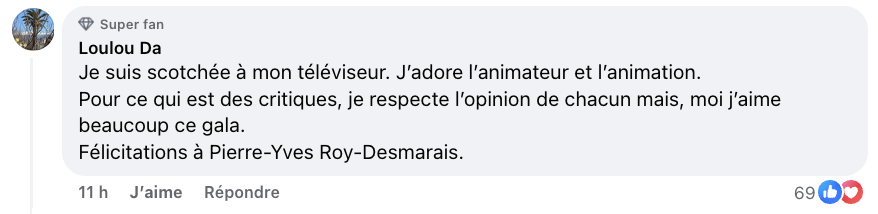 Les avis sont extrêmement partagés sur la performance de Pierre-Yves Roy-Desmarais à son 1er Gala de l'ADISQ