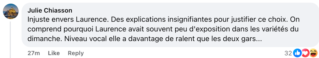 Les fans de Star Académie n'en reviennent pas de l'élimination de Laurence 