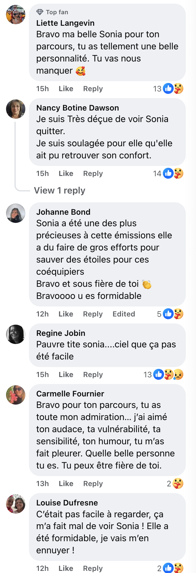 Énorme vague d'amour pour Sonia Vachon à la suite de son élimination de « Sortez-moi d'ici »