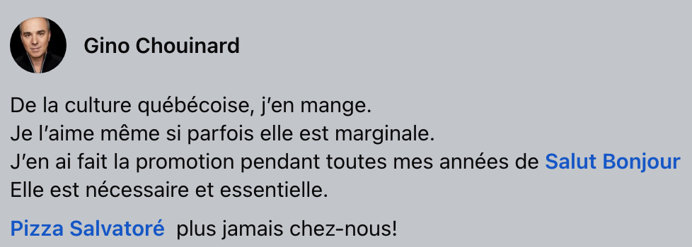 Gino Chouinard remâche ses mots alors qu'une de ses publications devient virale