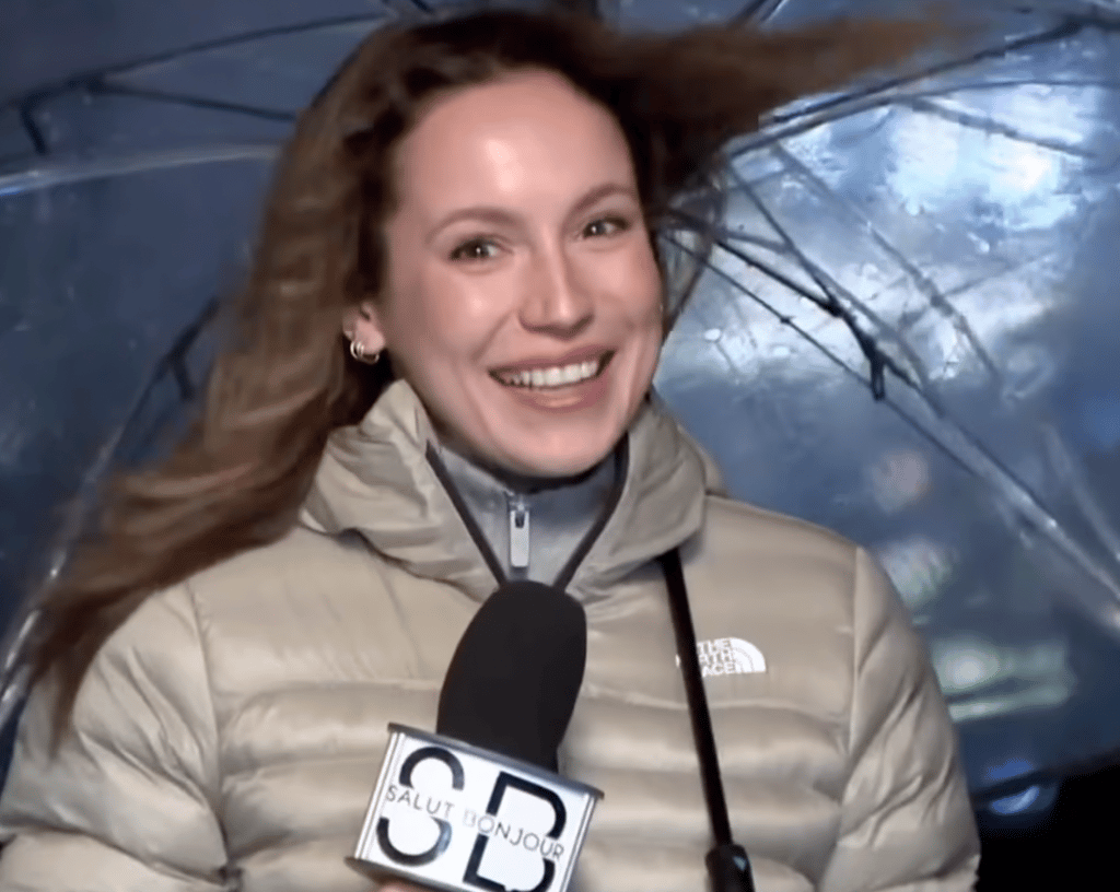 Les conditions météo donnent beaucoup de fil à retordre à Géraldine Lamarche de Salut Bonjour!