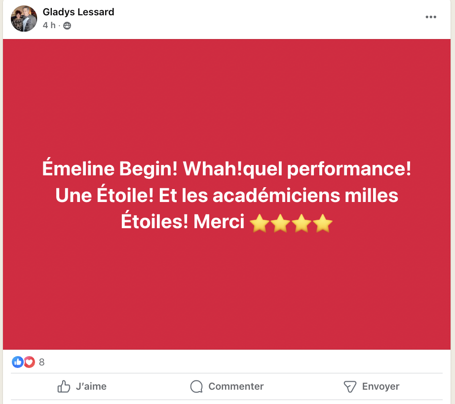 Émily Bégin a servi une véritable leçon aux Académiciens avec son numéro de dimanche soir à Star Académie