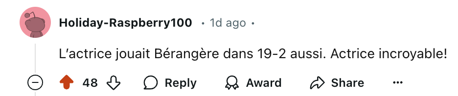 L'actrice Véronique Beaudet reçoit une énorme vague d'amour après sa performance dans STAT