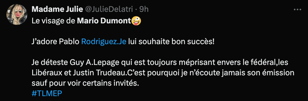 Les regards de Mario Dumont vers Pablo Rodriguez volent la vedette à Tout le monde en parle