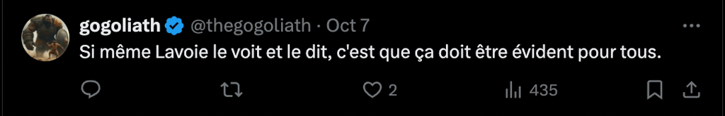 «Quand est-ce qu'on le sacre dehors?» Luc Lavoie ramasse François Legault en direct à la télé