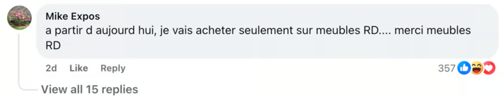 Le refus de diffusion de Radio-Canada est la meilleure chose qui pouvait arriver à Meubles RD.