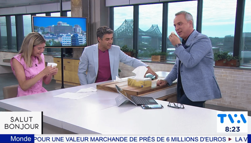 Georges Pothier fait toute une surprise à Gino Chouinard à Salut Bonjour