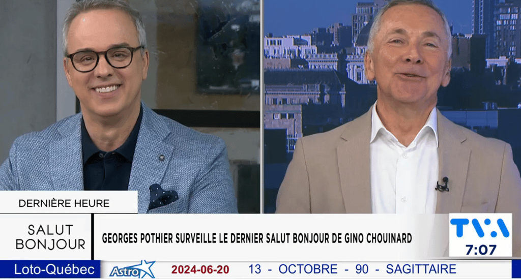 Georges Pothier fait toute une surprise à Gino Chouinard à Salut Bonjour