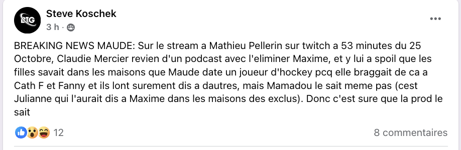 Claudie Mercier fait de nouvelles révélations sur Maude d'Occupation Double et son joueur de hockey