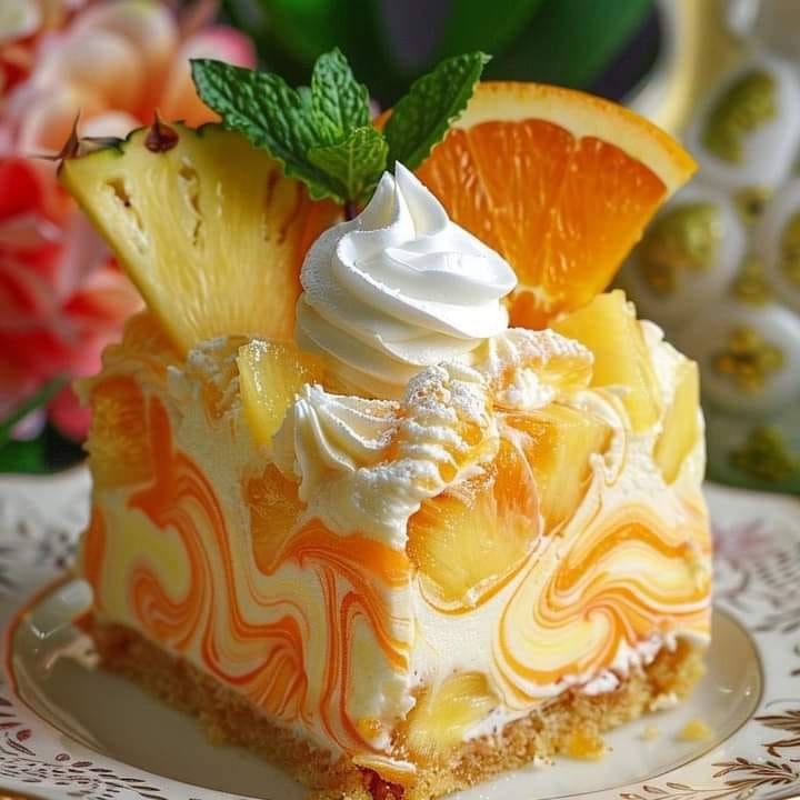 Rafraichissant gâteau au fromage, orange et citron