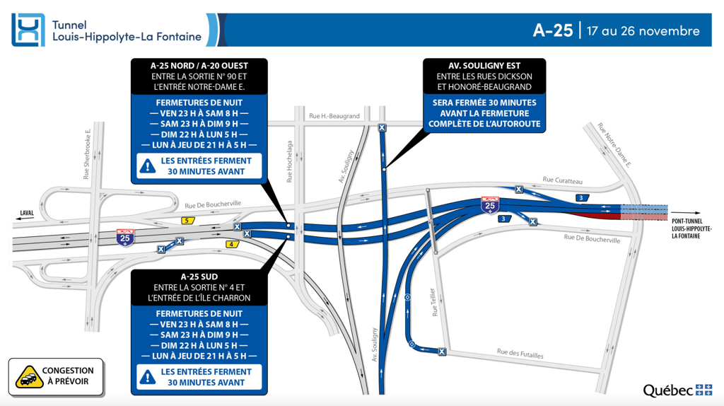 Fermeture complète du tunnel pendant une longue période dès demain