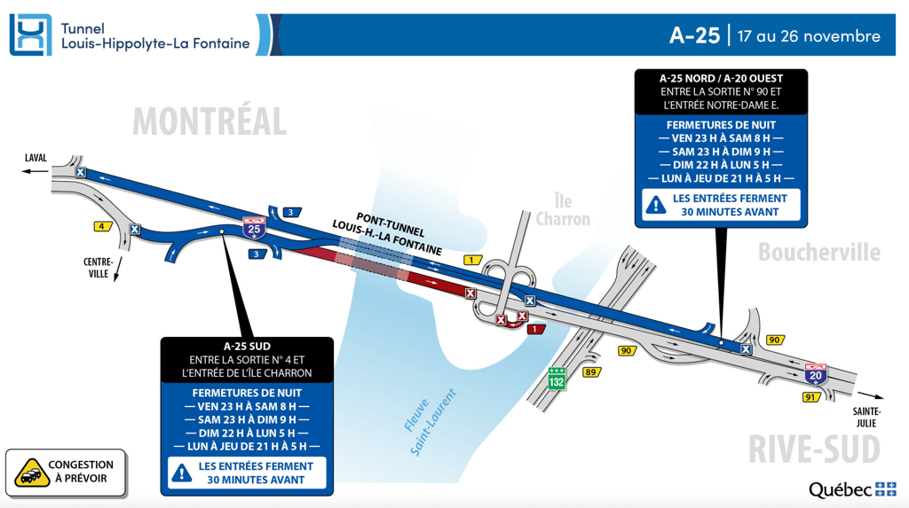 Fermeture complète du tunnel pendant une longue période dès demain