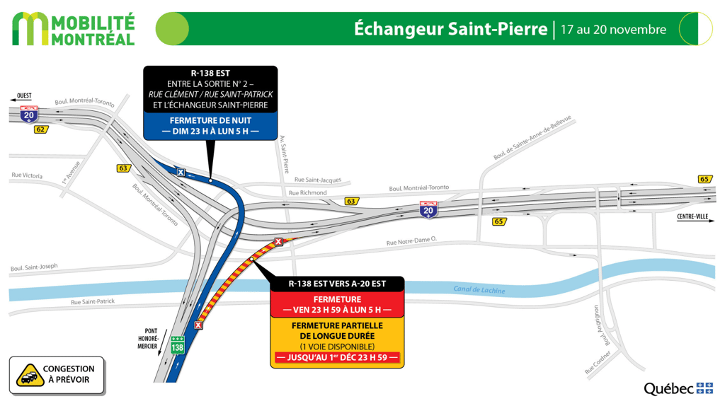 Les déplacements automobiles seront épouvantables dans les secteurs suivants à partir d'aujourd'hui.