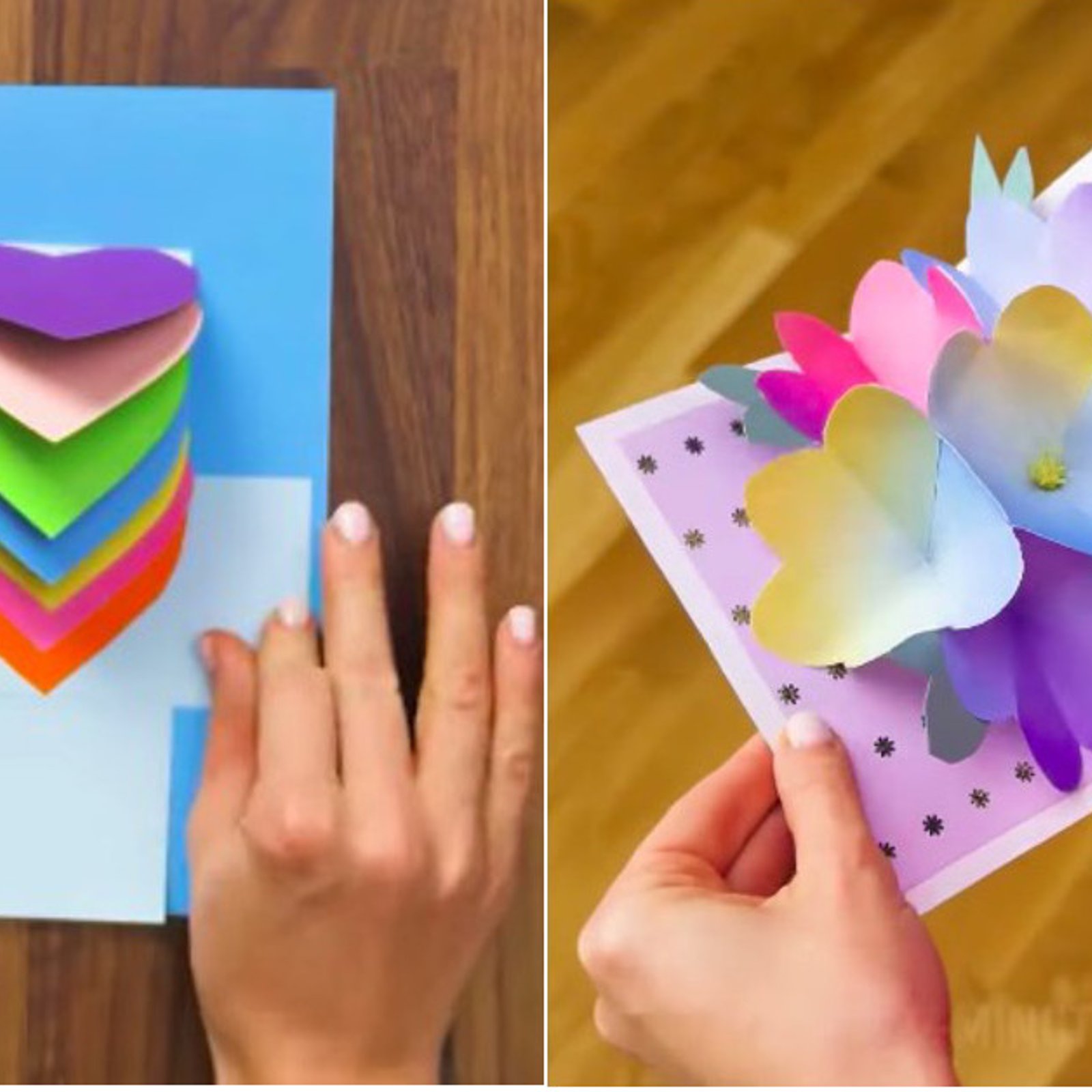 Avec du simple papier, elle nous apprend à faire 10 modèles différents de carte Pop-Up 