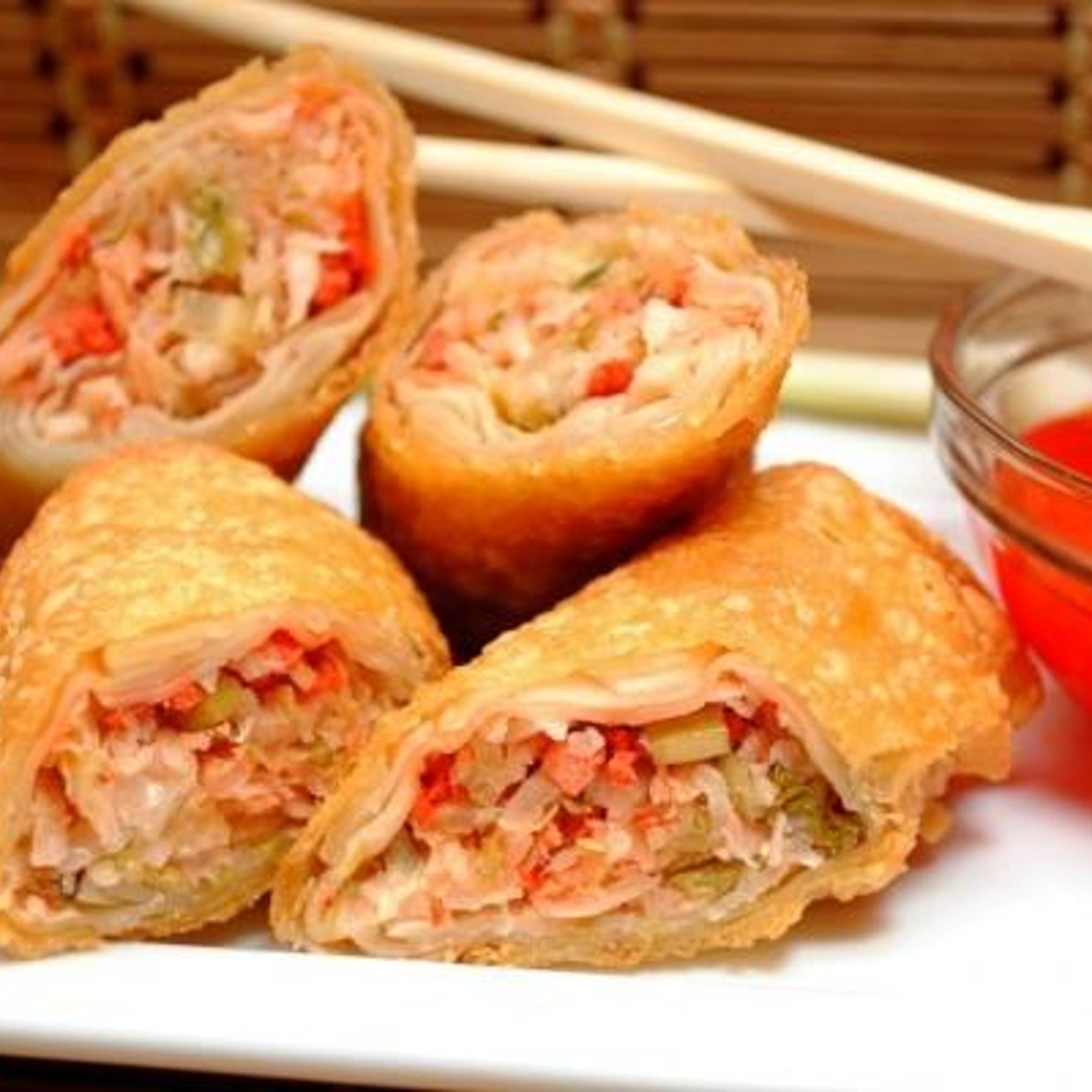 Egg roll maison...Rôti de porc et crevettes