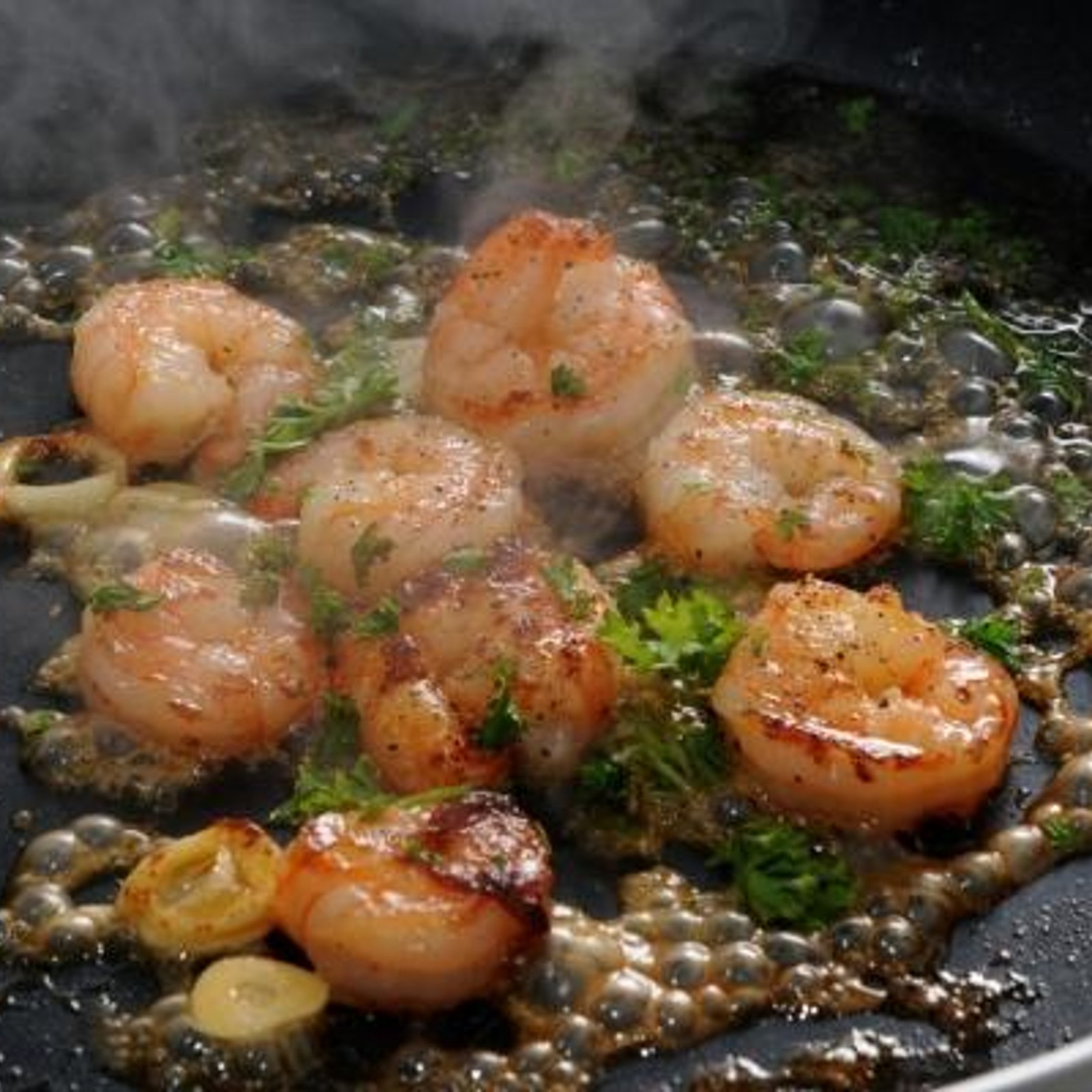 Petites crevettes miel et ail...une recette simple et rapide