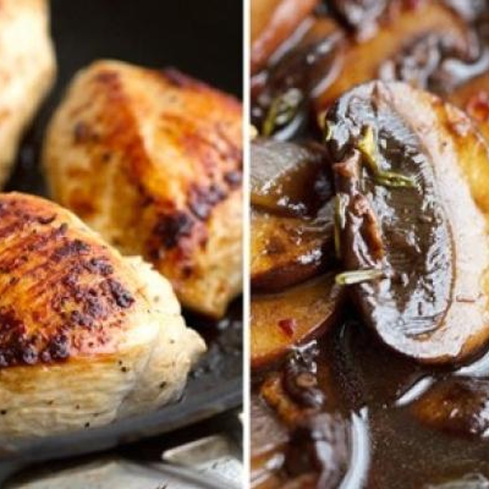 Poitrine de poulet balsamique aux champignons