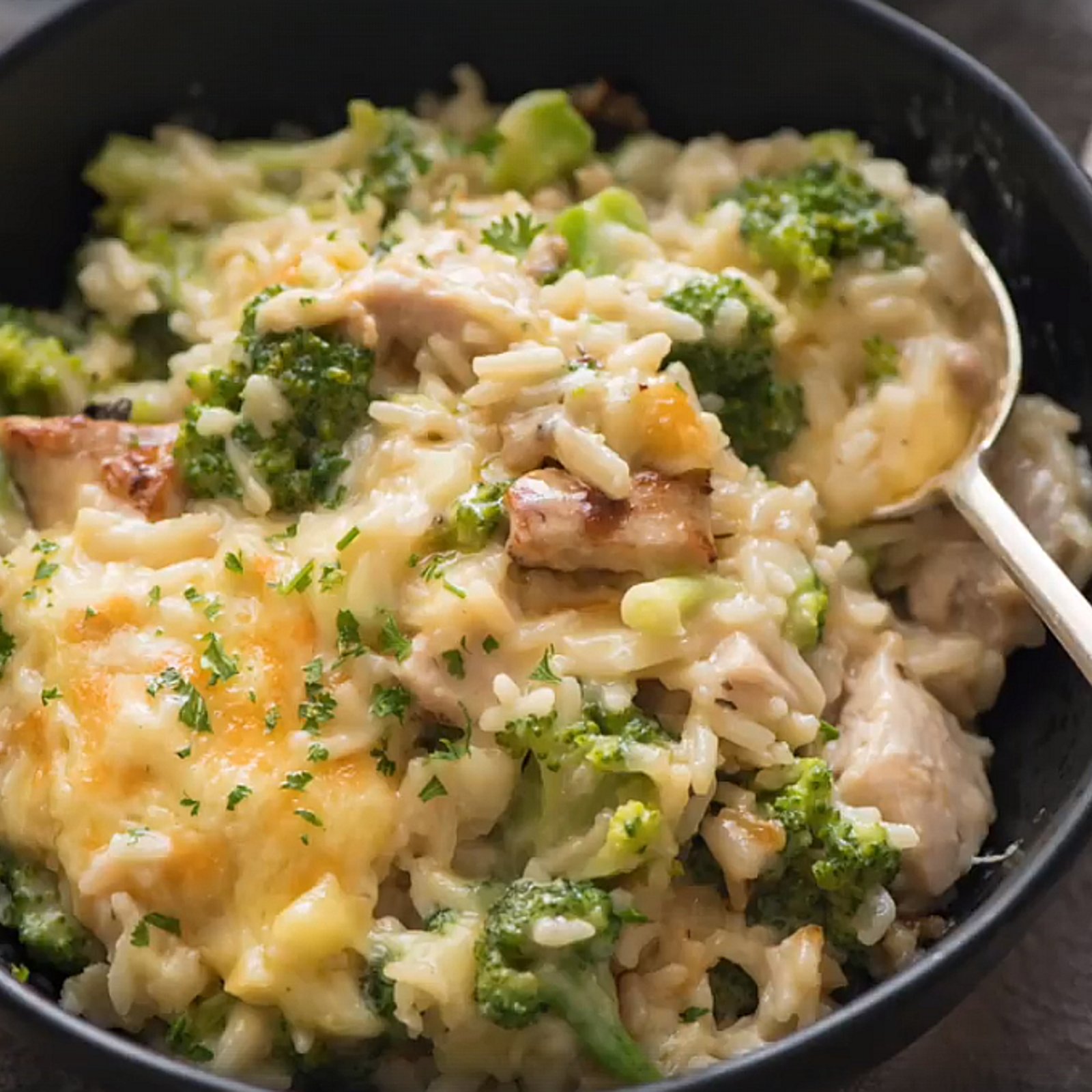 Le meilleur risotto poulet, brocoli et fromage 