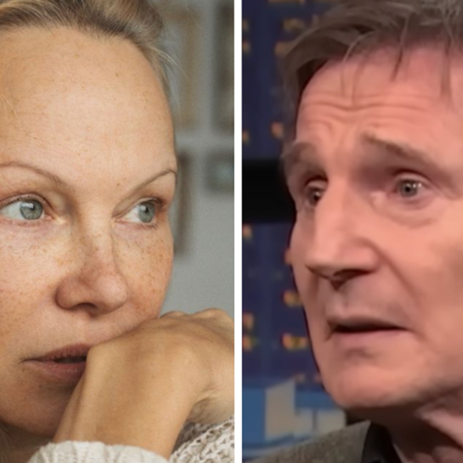 Liam Neeson a l'air d'être tombé sous le charme de Pamela Anderson