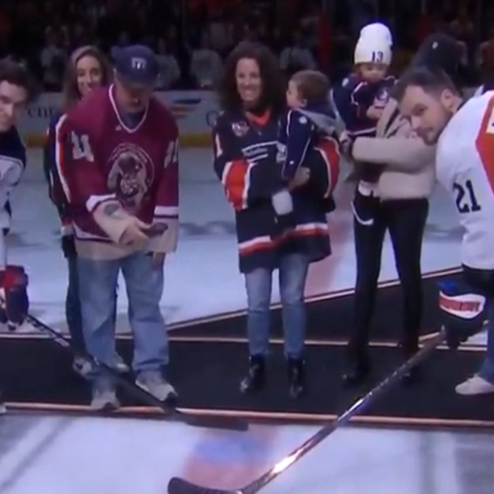 Emotional tribute to Johnny and Matthew Gaudreau on Saturday night.