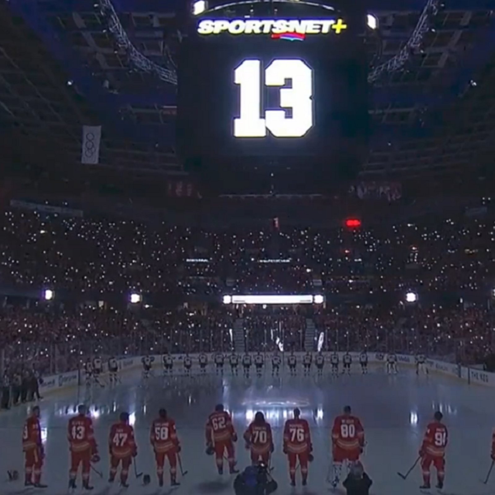 Flames hold beautiful tribute to Johnny Gaudreau in home opener.