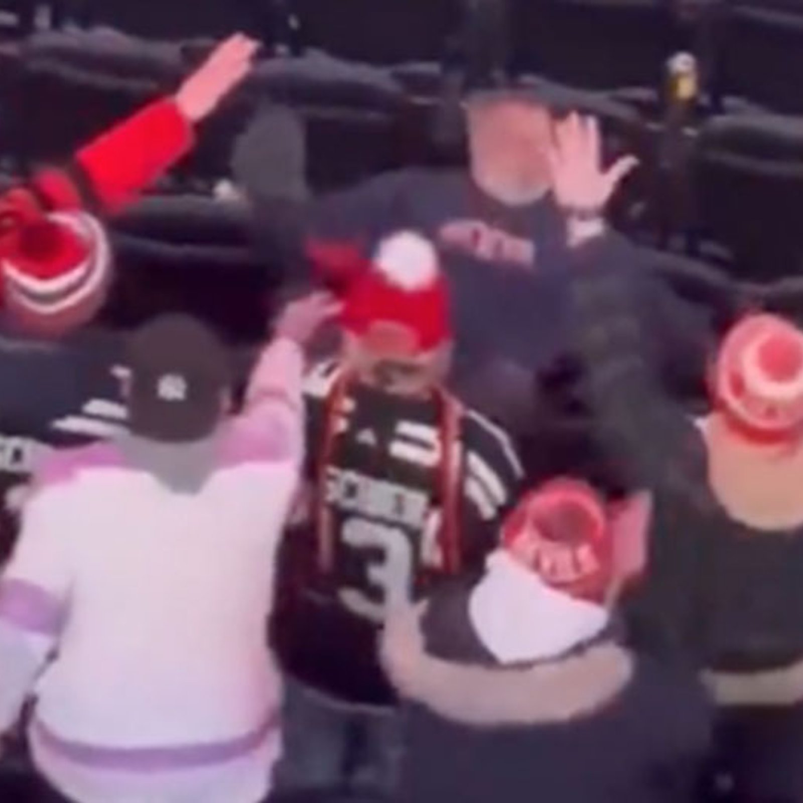 Drunken Rangers fan makes a fool of himself trying to fight Devils fans