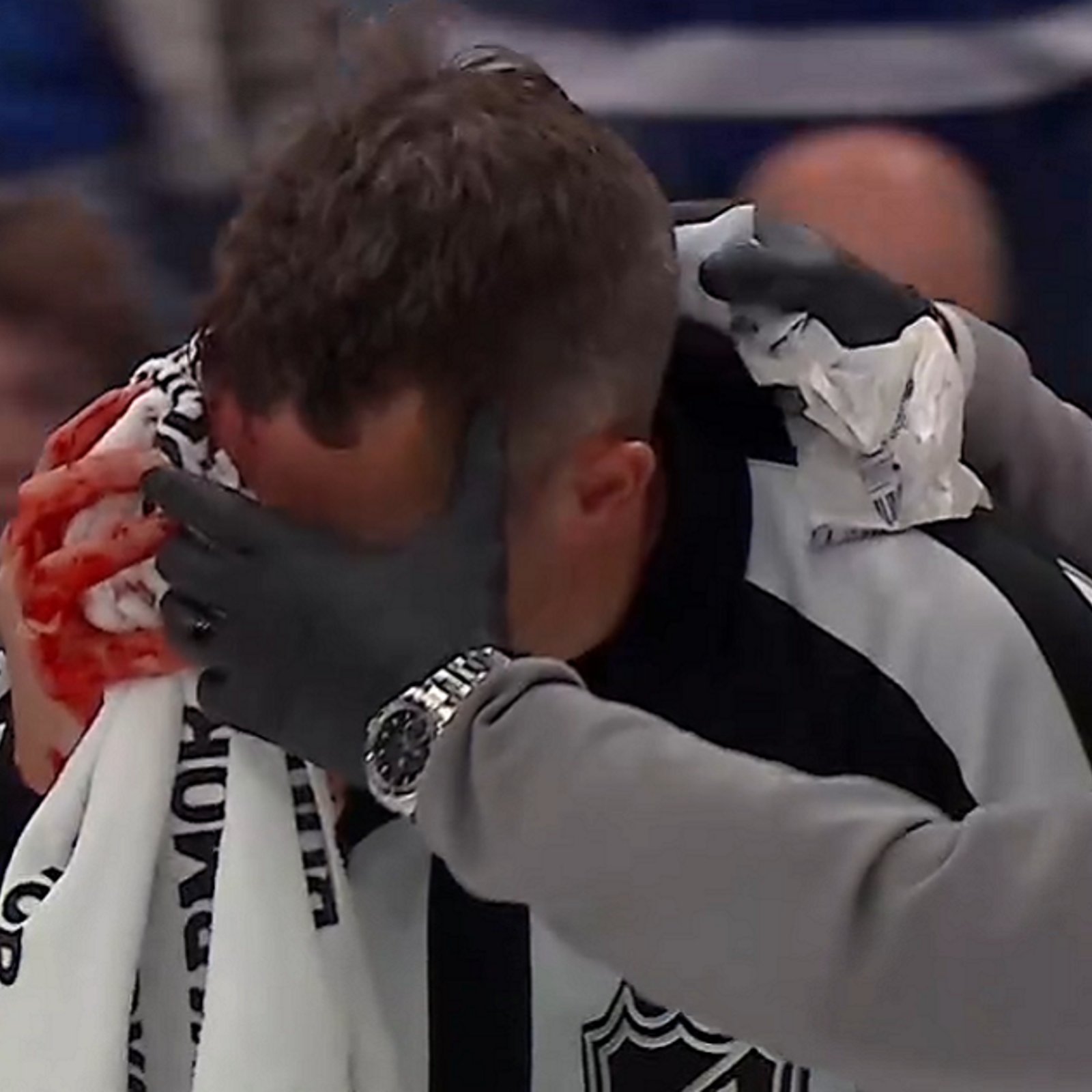 Official update on injured NHL referee Chris Rooney.